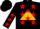 Silk - Black, black 'ag' on gold triangle, red stars, red stars on sleeves, black cap