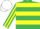 Silk - Emerald green, yellow hoops, striped sleeves, white cap
