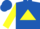 Silk - Royal blue, yellow triangle, royal blue bars on yellow sleeves, royal blue cap