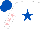 Silk - White, royal blue star, pink stars on white sleeves, royal blue cap