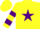 Silk - Yellow, purple star, purple bars on sleeves, yellow cap
