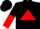 Silk - Black red triangle, black and red halved slvs