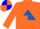 Silk - Orange, royal blue triangle, blue and orange  quartered sleeves