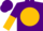 Silk - Purple, gold ball, purple and gold halved sleeves, purple cap