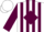 Silk - White, maroon 'f' in diamond frame, maroon stripes and cuffs on sleeves