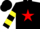 Silk - Black, red star, yellow hoops on sleeves