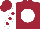 Silk - Maroon, white ball, maroon spots on white sleeves, maroon cap