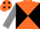 Silk - Orange and black diabolo, grey sleeves, orange cap, black spots