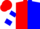 Silk - Red & blue halves, red and white and blue bars on sleeves, circle w on back