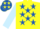 Silk - Yellow, royal blue stars, light blue sleeves