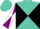 Silk - Turquoise and jet black diagonal quarters, royal purple and white diagonal quartered sleeves