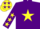 Silk - Purple body, yellow star, purple arms, yellow stars, yellow cap, purple stars