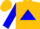 Silk - Gold, blue triangle, blue sleeves, gold cap