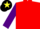 Silk - Red, purple sleeves, red armlet, black cap, yellow star