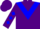 Silk - Purple, blue triangular panel, blue diamonds on sleeves