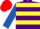 Silk - Purple, yellow hoops, royal blue sleeves, red cap