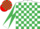Silk - White & emerald green check, red sleeves, emerald green diabolo, red & emerald green check cap