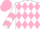 Silk - White, pink diamonds, pink chevrons on sleeves, pink cap