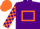 Silk - Purple, orange hollow box, checked sleeves, orange cap