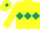 Silk - Yellow, dark green triple diamond and diamond on cap