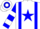 Silk - White, blue braces and star of david, blue sleeves, white hoop