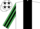 Silk - White, black panel, emerald green & black striped sleeves, emerald green cap, black stars
