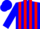 Silk - Blue, red vertical stripes
