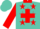 Silk - Turquoise, red cross and collar, red stars and cuffs on sleeves