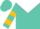 Silk - Turquoise, white yoke, white''s',  gold bars on sleeves