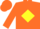 Silk - Orange, orange 'p' on yellow diamond, orange cap