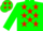 Silk - Green body, red stars, green arms, green cap, red stars