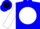 Silk - Blue, black 'rp' on white ball, blue bars on white sleeves