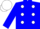 Silk - Blue, white polka dots, m emblem on back, matching cap