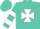 Silk - Turquoise, white maltese cross, hooped sleeves, turquoise cap, white peak