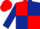 Silk - Red body, dark blue quartered, dark blue arms, red cap