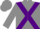 Silk - grey, purple cross sashes, purple and grey halved cap