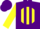 Silk - Purple, yellow ball, purple stripes on yellow sleeves, purple cap
