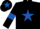 Silk - Black, royal blue star, armlets and star on cap