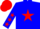 Silk - Blue, red star, red stars on sleeves, red cap