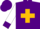 Silk - Purple, gold cross and dove, purple cuffs on white sleeves, purple cap