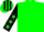 Silk - Fluorescent green, black 'z', black sleeves, lime stars, lime cap, black stripes