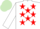 Silk - White, red stars, white sleeves, light green cap