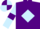 Silk - Purple, light blue diamond, light blue sleeves, purple armlets, quartered cap