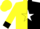Silk - Yellow and black halves, white star, black cuffs on yellow sleeves
