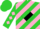 Silk - Lime green, pink diagonal stripes, black diamond frame, pink diamonds on sleeves, lime green cap
