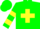Silk - Green, yellow cross, yellow bars on sleeves