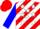 Silk - Red, white diagonal stripes, white stars on blue sleeves, red cap