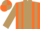 Silk - Orange, light brown stripe, braces and stripes on sleeves, quartered cap