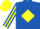 Silk - Royal blue, yellow circled 'sl', yellow diamond stripe on sleeves, yellow cap