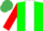 Silk - Green, white stripe, red sleeves, emerald green cap